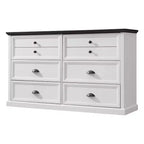 SinCiDo Commode de Ferme avec 6 Tiroirs, Commode Verticale Large de 58", Organisateur de Placard à Tiroirs, 2 Tailles de Tiroirs Différentes pour Salon