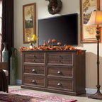 SinCiDo Commode de Ferme avec 6 Tiroirs, Commode Verticale Large de 58", Organisateur de Placard à Tiroirs, 2 Tailles de Tiroirs Différentes pour Salon