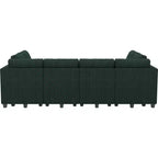 Canapé convertible modulaire sectionnel Belffin en velours côtelé, 12 places surdimensionné avec rangement pour salon