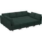 Canapé convertible modulaire sectionnel Belffin en velours côtelé, 12 places surdimensionné avec rangement pour salon