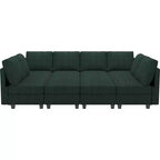 Canapé convertible modulaire sectionnel Belffin en velours côtelé, 12 places surdimensionné avec rangement pour salon