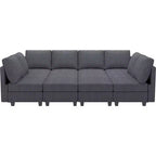 Canapé convertible modulaire sectionnel Belffin en velours côtelé, 12 places surdimensionné avec rangement pour salon