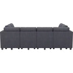 Canapé convertible modulaire sectionnel Belffin en velours côtelé, 12 places surdimensionné avec rangement pour salon