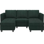 Canapé-lit modulaire sectionnel Belffin avec pouf de rangement, canapé sectionnel de luxe en velours côtelé avec méridienne convertible moderne pour salon