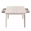 VECELO Rustic Square Dining Table, Rubber Wood Table with 4 Solid Wood Legs & 2 Storage Drawers for Kitchen, Gray