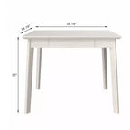 Table à manger carrée rustique VECELO, table en bois d'hévéa avec 4 pieds en bois massif et 2 tiroirs de rangement pour la cuisine, gris