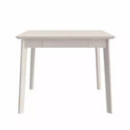 Table à manger carrée rustique VECELO, table en bois d'hévéa avec 4 pieds en bois massif et 2 tiroirs de rangement pour la cuisine, gris