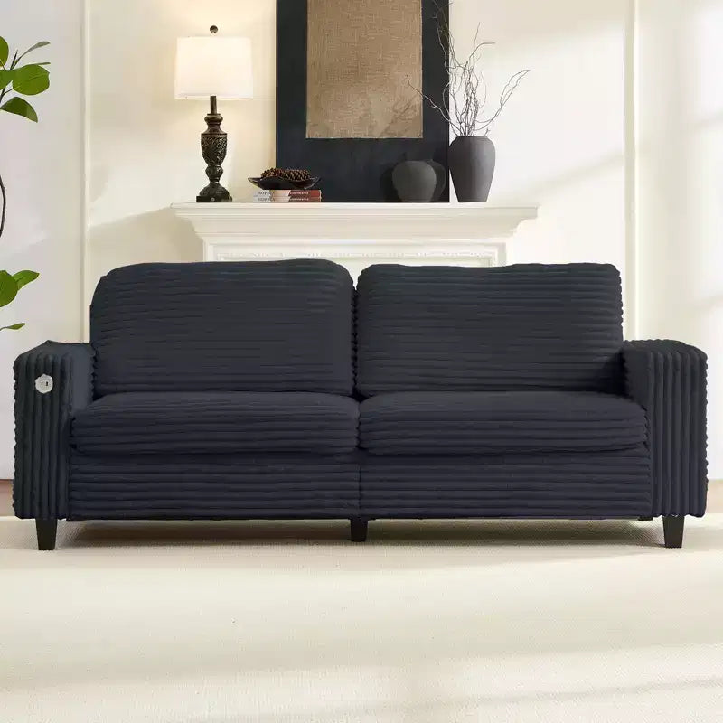 Canapé causeuse surdimensionné de 84 pouces avec port de charge USB et Type-C, canapé 2 places compact avec pochette latérale, canapé moelleux au design ergonomique