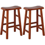 Tabourets de bar de cuisine eHemco en bois massif, 29 po, ensemble de 2