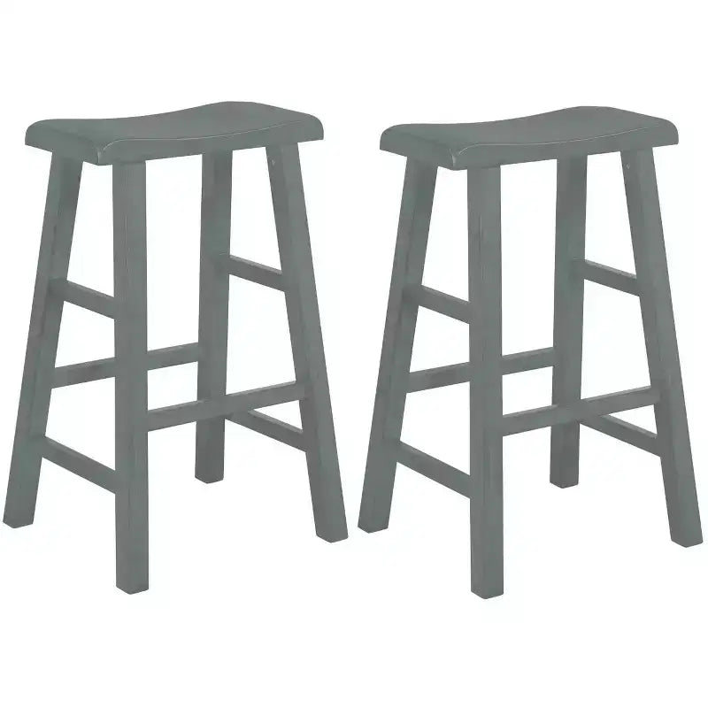 Tabourets de bar de cuisine eHemco en bois massif, 29 po, ensemble de 2