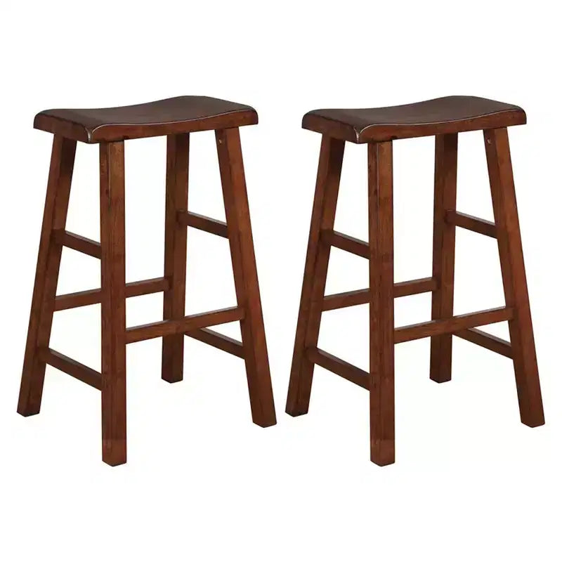 Tabourets de bar de cuisine eHemco en bois massif, 29 po, ensemble de 2