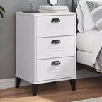 vidaXL Table de chevet D'appoint Meuble de chambre Bois d'ingénierie - Blanc Gris anthracite