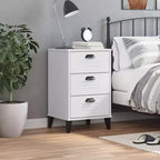 vidaXL Table de chevet D'appoint Meuble de chambre Bois d'ingénierie - Blanc Gris anthracite