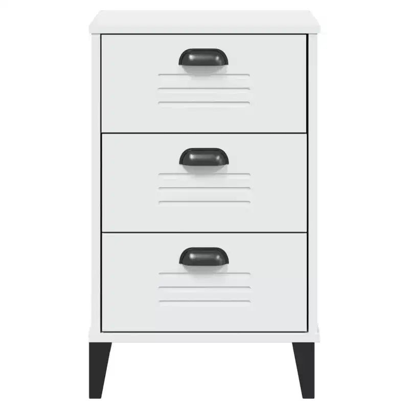vidaXL Table de chevet D'appoint Meuble de chambre Bois d'ingénierie - Blanc Gris anthracite