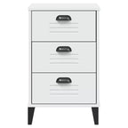 vidaXL Table de chevet D'appoint Meuble de chambre Bois d'ingénierie - Blanc Gris anthracite