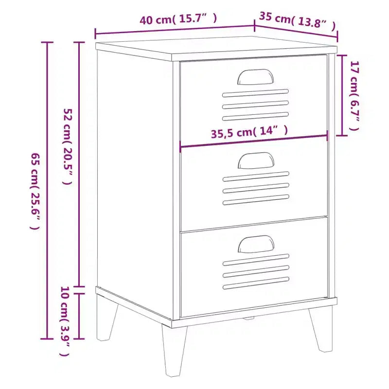 vidaXL Table de chevet D'appoint Meuble de chambre Bois d'ingénierie - Blanc Gris anthracite