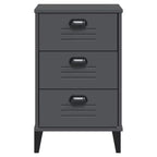 vidaXL Table de chevet D'appoint Meuble de chambre Bois d'ingénierie - Blanc Gris anthracite