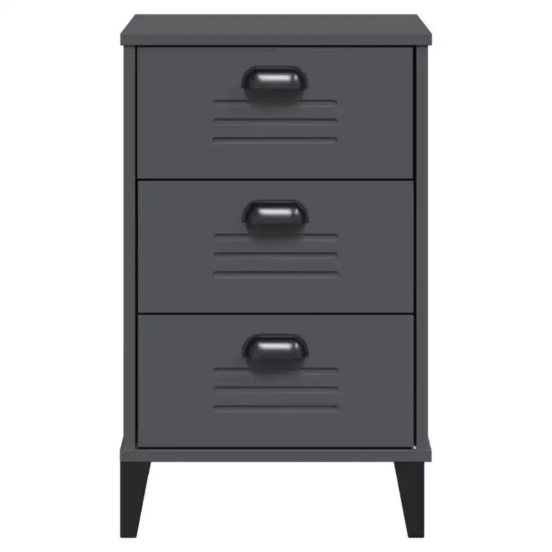 vidaXL Table de chevet D'appoint Meuble de chambre Bois d'ingénierie - Blanc Gris anthracite