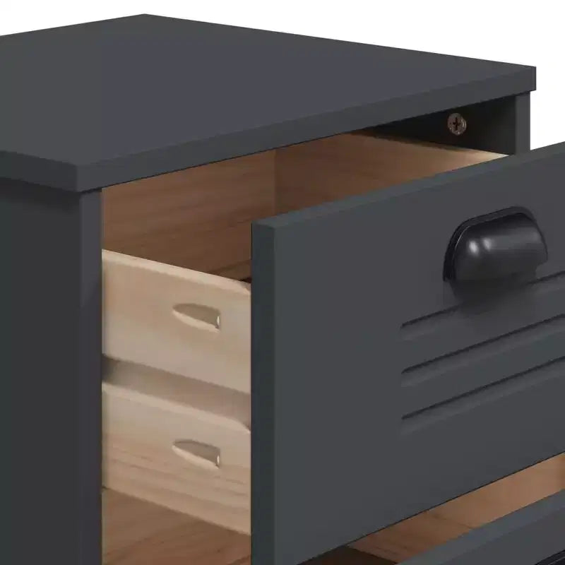 vidaXL Table de chevet D'appoint Meuble de chambre Bois d'ingénierie - Blanc Gris anthracite