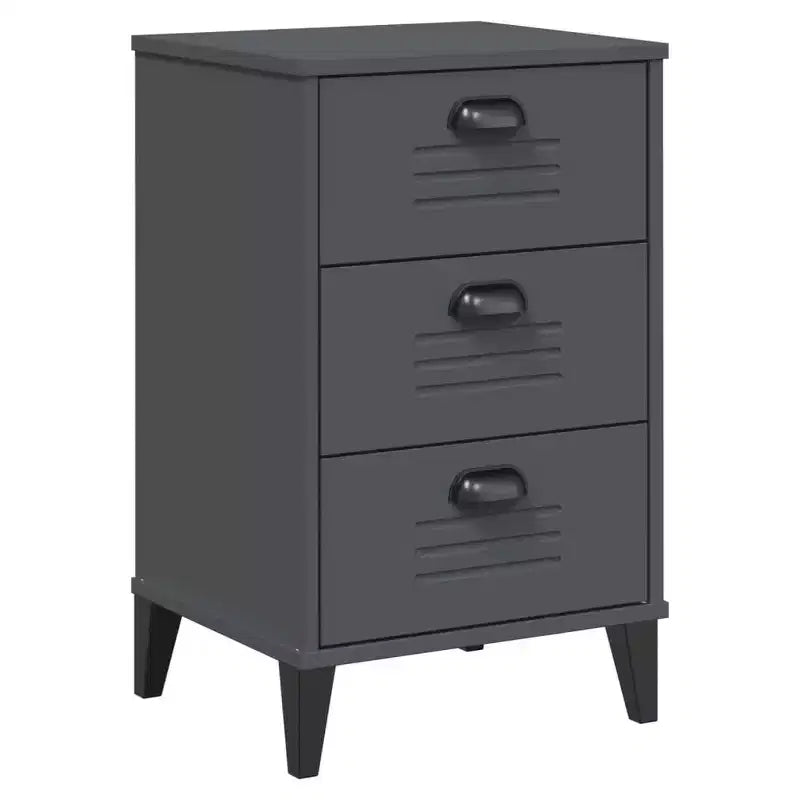 vidaXL Table de chevet D'appoint Meuble de chambre Bois d'ingénierie - Blanc Gris anthracite