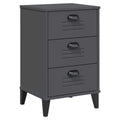 vidaXL Table de chevet D'appoint Meuble de chambre Bois d'ingénierie - Blanc Gris anthracite