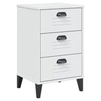 vidaXL Bedside Cabinet Accent End Table Bedroom Furniture Engineered Wood - White Anthracite Gray