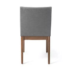 Ensemble de salle à manger 5 pièces avec 4 chaises rembourrées, style moderne du milieu du siècle, beige/gris+noyer-ModernLuxe