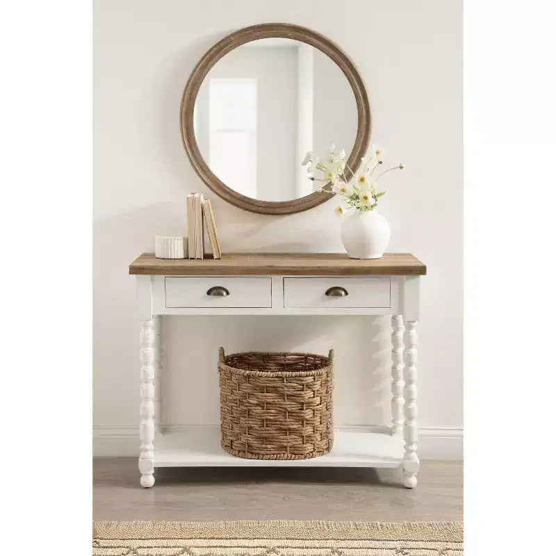 Console de rangement Kate and Laurel Rutledge, 40x14x33, Blanc