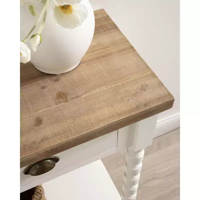 Console de rangement Kate and Laurel Rutledge, 40x14x33, Blanc