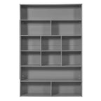Lit superposé jumeau sur jumeau/double sur double avec 2 tiroirs et armoire multicouche, solution de rangement peu encombrante, blanc/gris - ModernLuxe