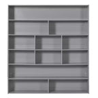 Lit superposé jumeau sur jumeau/double sur double avec 2 tiroirs et armoire multicouche, solution de rangement peu encombrante, blanc/gris - ModernLuxe