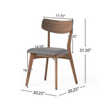 Lot de 2 chaises de salle à manger rembourrées en bois sans accoudoirs, style moderne du milieu du siècle - ModernLuxe