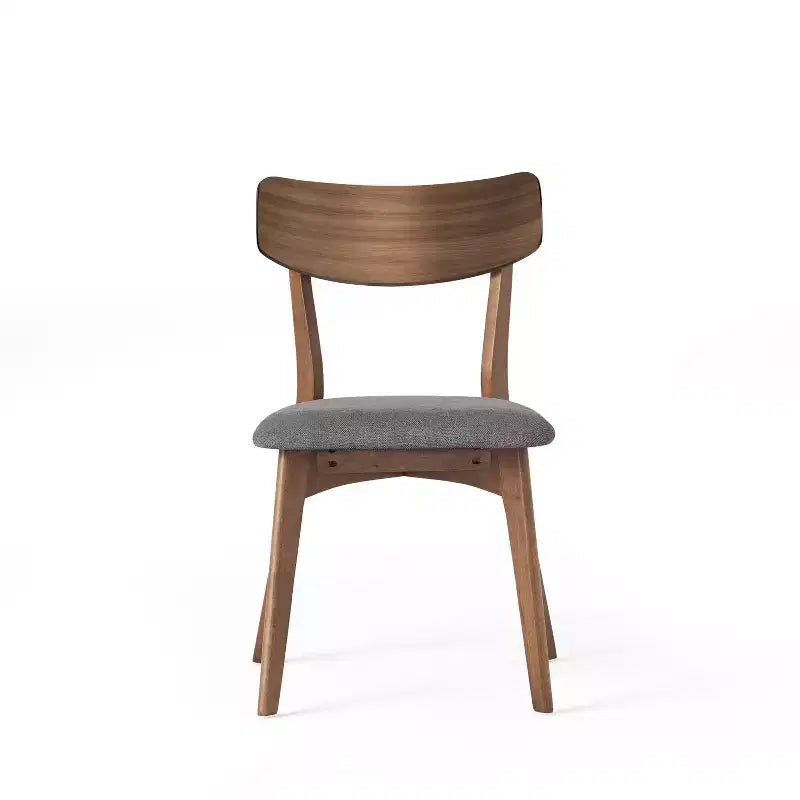 Lot de 2 chaises de salle à manger rembourrées en bois sans accoudoirs, style moderne du milieu du siècle - ModernLuxe