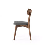 Lot de 2 chaises de salle à manger rembourrées en bois sans accoudoirs, style moderne du milieu du siècle - ModernLuxe