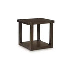 Signature Design by Ashley Breckington Rectangular End Table Table with Storage Shelf, Dark Brown