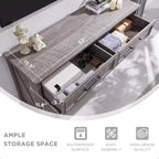 Commode à 6 tiroirs pour chambre, Meuble TV de style ferme avec 6 tiroirs, Commode rustique en bois de 52 po de largeur pour chambre
