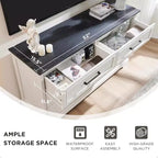 Commode à 6 tiroirs pour chambre, Meuble TV de style ferme avec 6 tiroirs, Commode rustique en bois de 52 po de largeur pour chambre