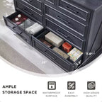 Commode à 6 tiroirs pour chambre, Meuble TV de style ferme avec 6 tiroirs, Commode rustique en bois de 52 po de largeur pour chambre