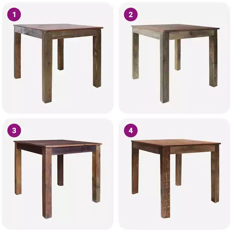 vidaXL Table de salle à manger Bois recyclé mélangé 82x80x76 cm