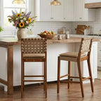 Tabourets de bar contemporains Christopher Knight Home Marc en hévéa et similicuir (lot de 2)