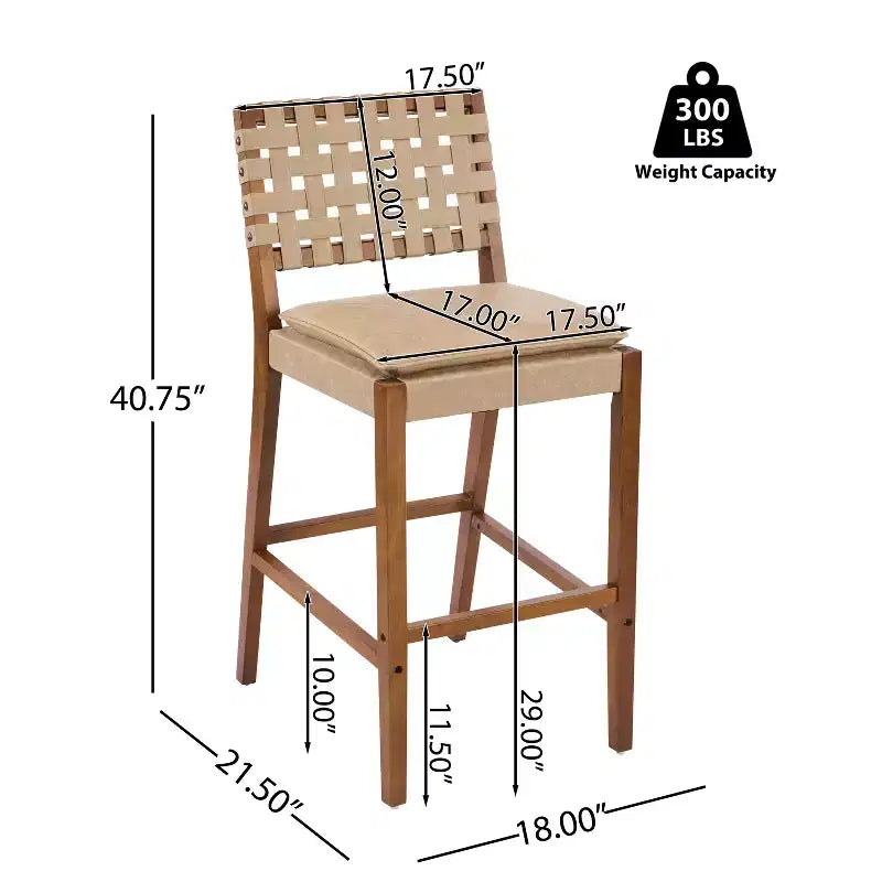 Tabourets de bar contemporains Christopher Knight Home Marc en hévéa et similicuir (lot de 2)