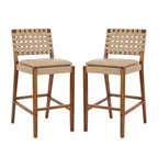 Tabourets de bar contemporains Christopher Knight Home Marc en hévéa et similicuir (lot de 2)