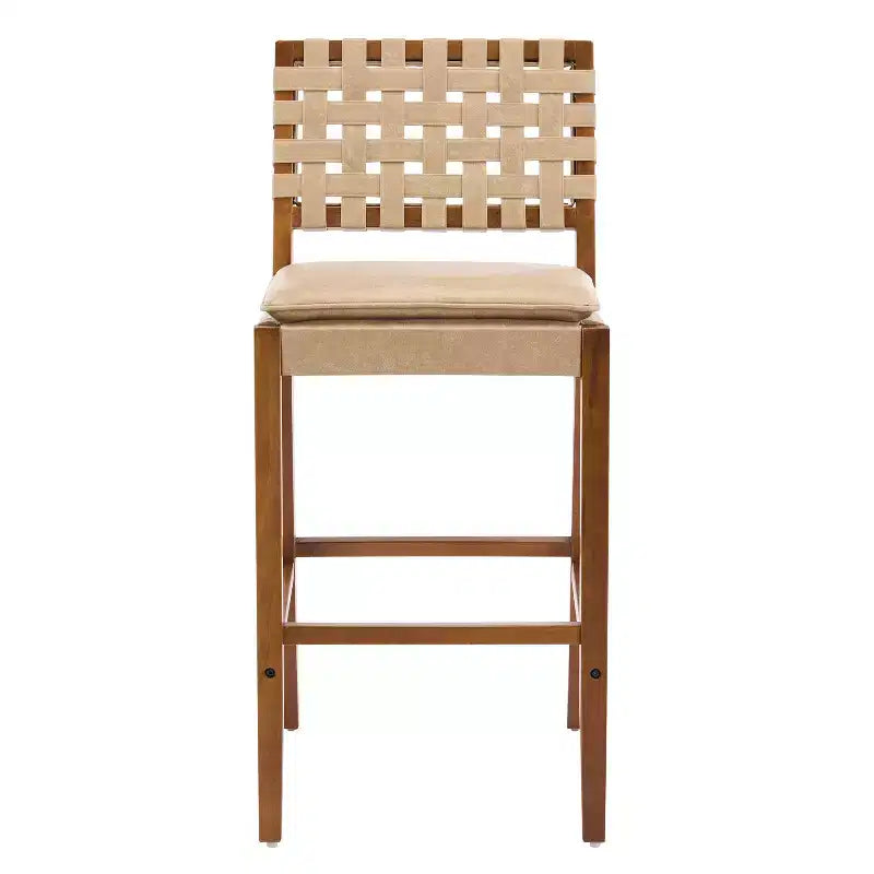 Tabourets de bar contemporains Christopher Knight Home Marc en hévéa et similicuir (lot de 2)