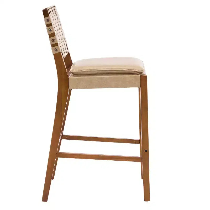 Tabourets de bar contemporains Christopher Knight Home Marc en hévéa et similicuir (lot de 2)