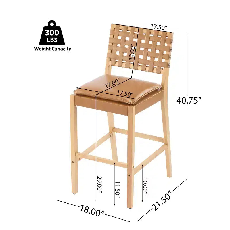 Tabourets de bar contemporains Christopher Knight Home Marc en hévéa et similicuir (lot de 2)