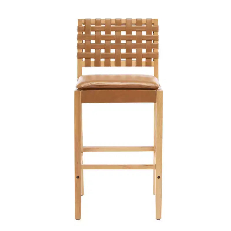 Tabourets de bar contemporains Christopher Knight Home Marc en hévéa et similicuir (lot de 2)