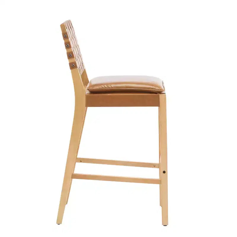 Tabourets de bar contemporains Christopher Knight Home Marc en hévéa et similicuir (lot de 2)