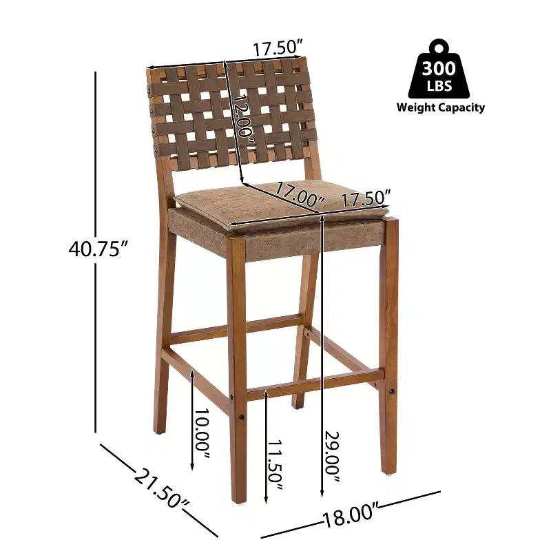 Tabourets de bar contemporains Christopher Knight Home Marc en hévéa et similicuir (lot de 2)