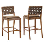 Tabourets de bar contemporains Christopher Knight Home Marc en hévéa et similicuir (lot de 2)