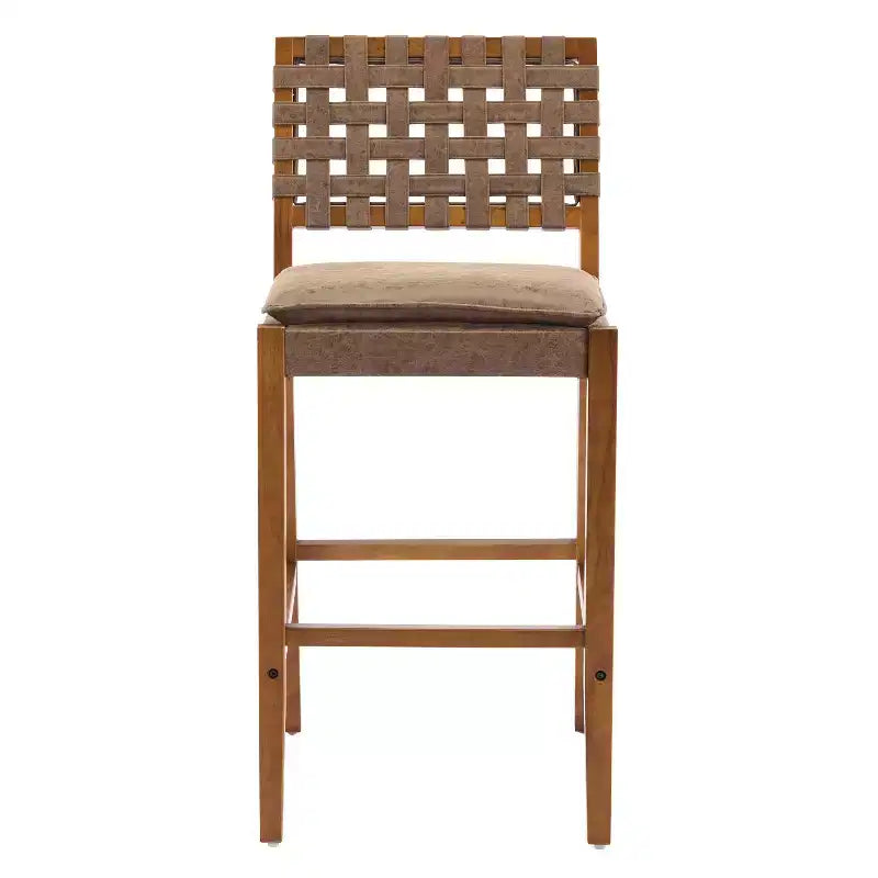 Tabourets de bar contemporains Christopher Knight Home Marc en hévéa et similicuir (lot de 2)